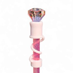 Blush Pink Diamond Silicone 10mm Straw   Topper | Straw Cover | Fits Sta…